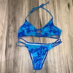 Blue tie dye bikini